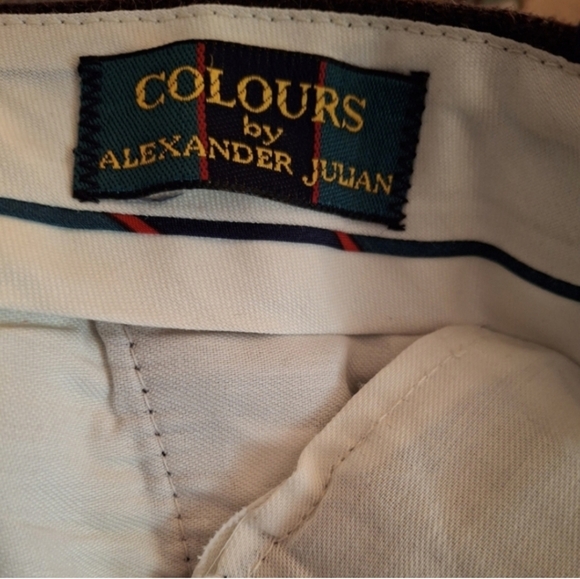 Vintage Mens COLOURS by Alexander Julian Burgundy/brown Dress Pants - Picture 5 of 5